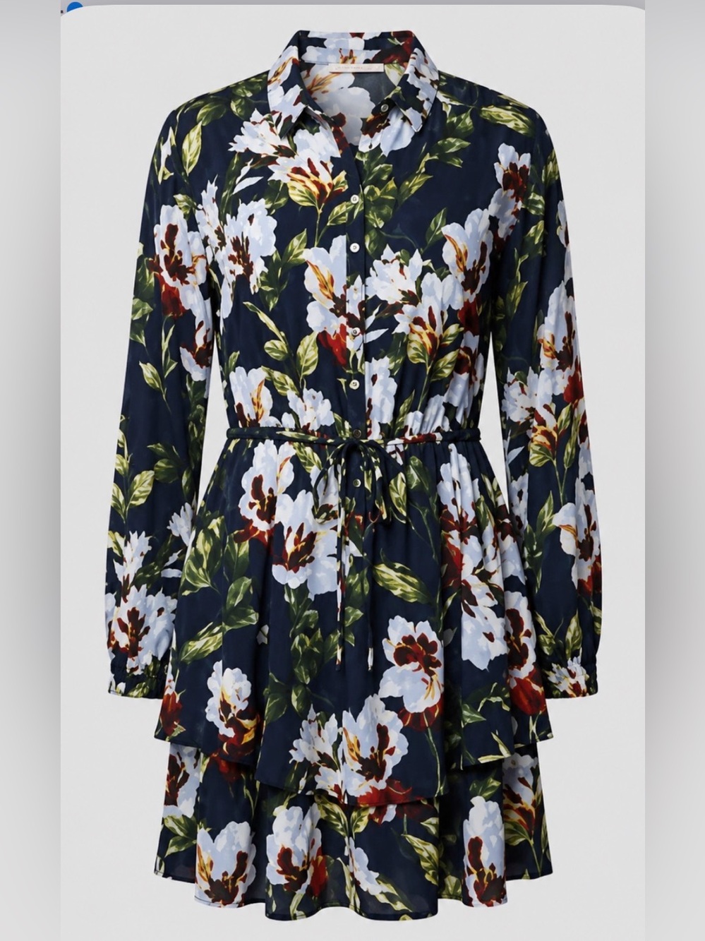 Entro floral mini dress with functional drawstring large women’s